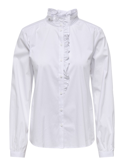JDY - JDYMio L/S Frill Skjorte - White